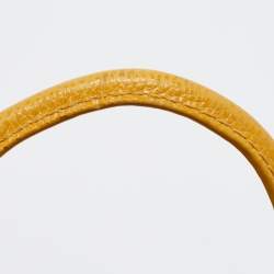 Pre Owned CH Carolina Herrera Yellow Leather Minuetto Flap Top Handle Bag