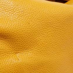 Pre Owned CH Carolina Herrera Yellow Leather Minuetto Flap Top Handle Bag