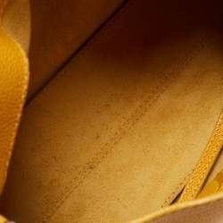 Pre Owned CH Carolina Herrera Yellow Leather Minuetto Flap Top Handle Bag