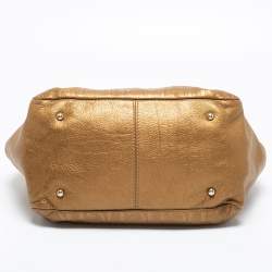 Pre Owned حقيبة يد سي أتش كارولينا هيريرا أودري  جلد منقوش مونوغرامي ذهبي 