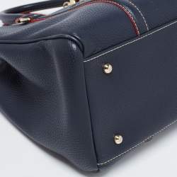Pre Owned CH Carolina Herrera Navy Blue Leather Matteo Tote