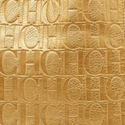 Pre Owned حقيبة يد توتس سي إتش كارولينا هيريرا جلد منقوش مونوغرامي ذهبي بيد بسلسلة