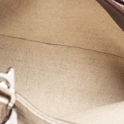 Pre Owned CH Carolina Herrera Metallic Embossed Leather Charm Tote