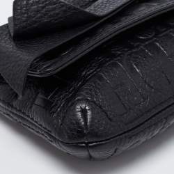 Pre Owned CH Carolina Herrera Black Monogram Embossed Leather Mini Audrey Shoulder Bag