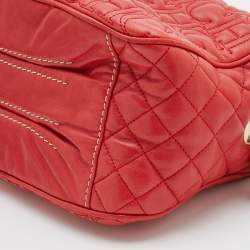 Pre Owned حقيبة كتف سي إتش كارولينا هيريرا جلد مبطن أحمر بسلسلة