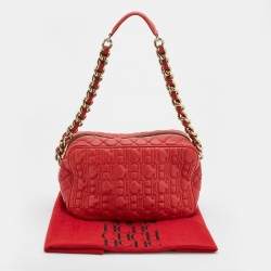 Pre Owned حقيبة كتف سي إتش كارولينا هيريرا جلد مبطن أحمر بسلسلة