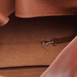 Pre Owned CH Carolina Herrera Brown Leather Minueto Flap Bag