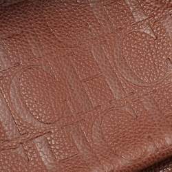 Pre Owned CH Carolina Herrera Brown Leather Minueto Flap Bag