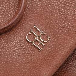 Pre Owned CH Carolina Herrera Brown Leather Minueto Flap Bag