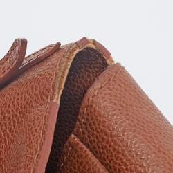 Pre Owned CH Carolina Herrera Brown Leather Minueto Flap Bag