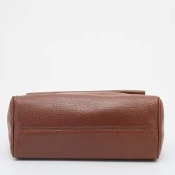 Pre Owned CH Carolina Herrera Brown Leather Minueto Flap Bag