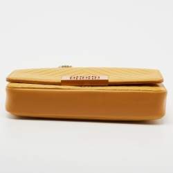 مملوكة مسبقًا CH Carolina Herrera Yellow Leather Bimba Shoulder Bag