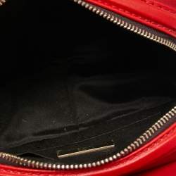 Pre Owned CH Carolina Herrera Red Quilted Leather Crossbody Bag