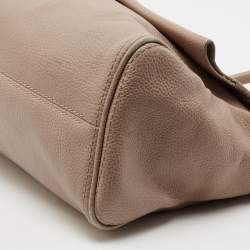 Pre Owned CH Carolina Herrera Beige Leather Minuetto Top Handle Bag