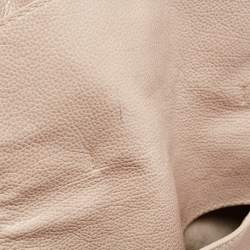 Pre Owned CH Carolina Herrera Beige Leather Minuetto Top Handle Bag