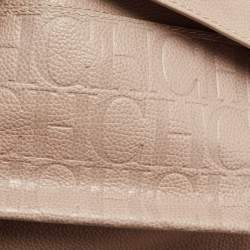 Pre Owned CH Carolina Herrera Beige Leather Minuetto Top Handle Bag