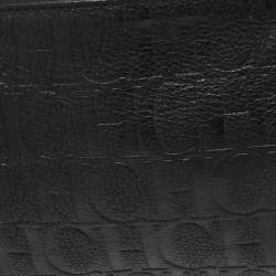 مملوكة مسبقًا CH Carolina Herrera Black Logo Embossed Leather Shoulder Bag