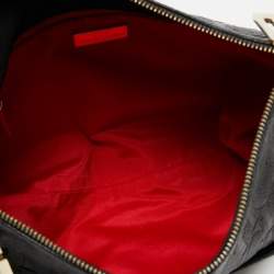 مملوكة مسبقًا CH Carolina Herrera Black Logo Embossed Leather Shoulder Bag