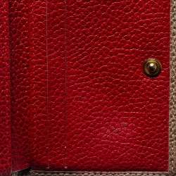 Pre Owned CH Carolina Herrera Beige Leather Flap Card Case