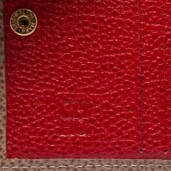 Pre Owned CH Carolina Herrera Beige Leather Flap Card Case