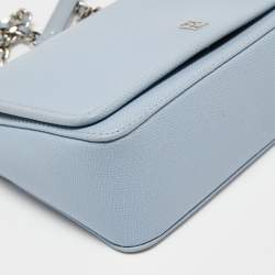 مملوكة مسبقًا CH Carolina Herrera Blue Leather Flap Shoulder Bag