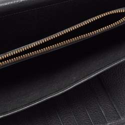 Pre Owned CH Carolina Herrera Black Monogram Embossed Leather Bow Flap Clutch
