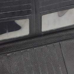 Pre Owned CH Carolina Herrera Black Monogram Embossed Leather Bow Flap Clutch