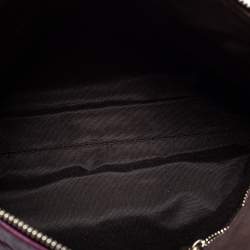 Pre Owned CH Carolina Herrera Purple Logo Embossed Leather Shoulder Bag