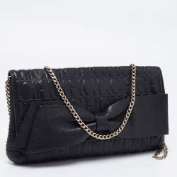 مملوكة مسبقًا CH Carolina Herrera Black Leather Audrey Shoulder Bag