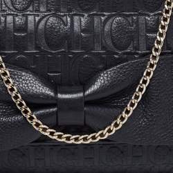 مملوكة مسبقًا CH Carolina Herrera Black Leather Audrey Shoulder Bag