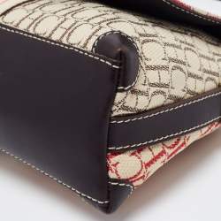 Pre Owned CH Carolina Herrera Multicolor Monogram Canvas and Leather Shoulder Bag