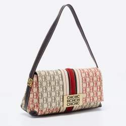 Pre Owned CH Carolina Herrera Multicolor Monogram Canvas and Leather Shoulder Bag