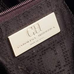Pre Owned CH Carolina Herrera Metallic Gold Leather Chain Tassel Hobo