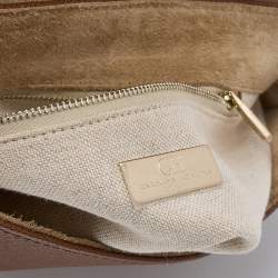 Pre Owned CH Carolina Herrera Brown Leather Flap Chain Shoulder Bag