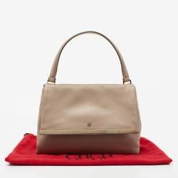 Pre Owned CH Carolina Herrera Beige Leather Top Handle Bag