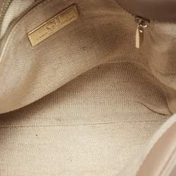 Pre Owned CH Carolina Herrera Beige Leather Top Handle Bag