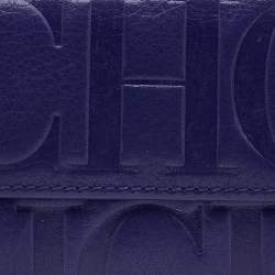 Pre Owned CH Carolina Herrera Indigo Leather Compact Wallet