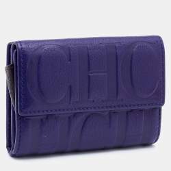 Pre Owned CH Carolina Herrera Indigo Leather Compact Wallet