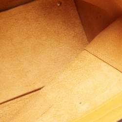 Pre Owned CH Carolina Herrera Dark Yellow Grained Leather Tote