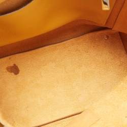 Pre Owned CH Carolina Herrera Dark Yellow Grained Leather Tote