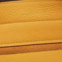 Pre Owned CH Carolina Herrera Dark Yellow Grained Leather Tote