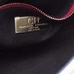 مملوكة مسبقًا CH Carolina Herrera Multicolor Print Embroidered Leather Flap Shoulder Bag