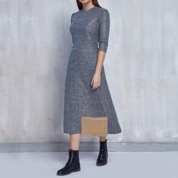 Pre Owned CH Carolina Herrera Beige Leather Chain Flap Shoulder Bag