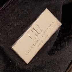 Pre Owned CH Carolina Herrera Beige Leather Chain Flap Shoulder Bag