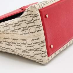 Pre Owned CH Carolina Herrera Multicolor Monogram Coated Canvas Top Handle Bag