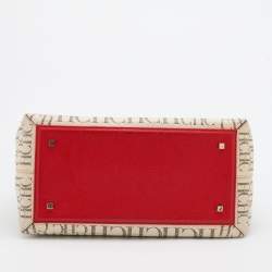 Pre Owned CH Carolina Herrera Multicolor Monogram Coated Canvas Top Handle Bag