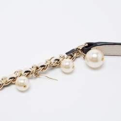 Pre Owned CH Carolina Herrera Black/White Tweed Flap Shoulder Bag