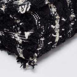 Pre Owned CH Carolina Herrera Black/White Tweed Flap Shoulder Bag
