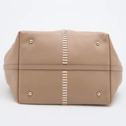 Pre Owned CH Carolina Herrera Taupe Leather Tote