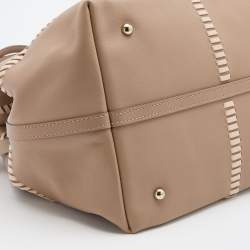 Pre Owned CH Carolina Herrera Taupe Leather Tote